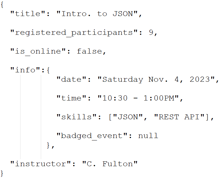 Working with JSON Data - Intro. to REST API