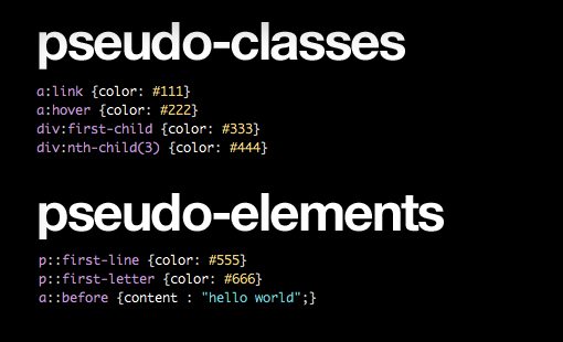 Pseudo classes and elements image