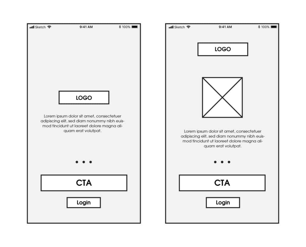 low fidelity wireframe